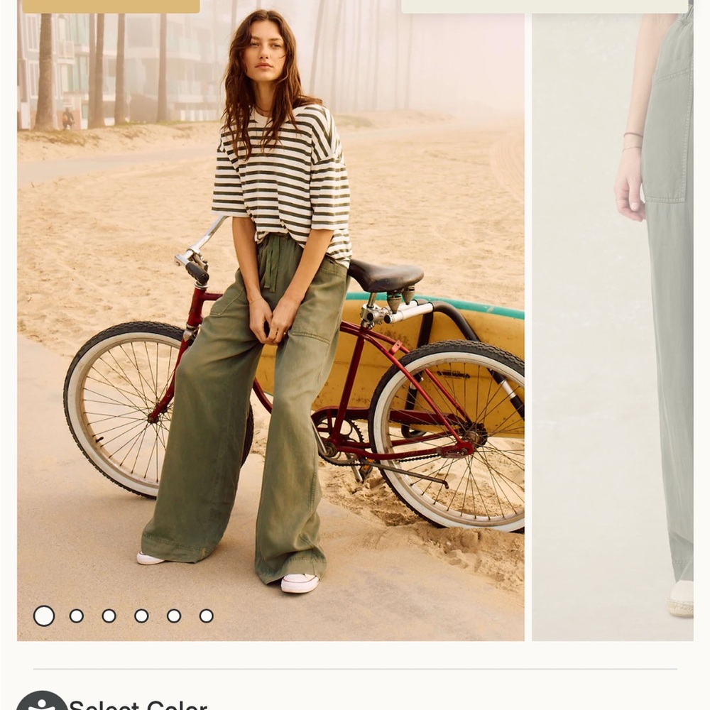 FAHERTY Topanga Drape Green Pants in size large.